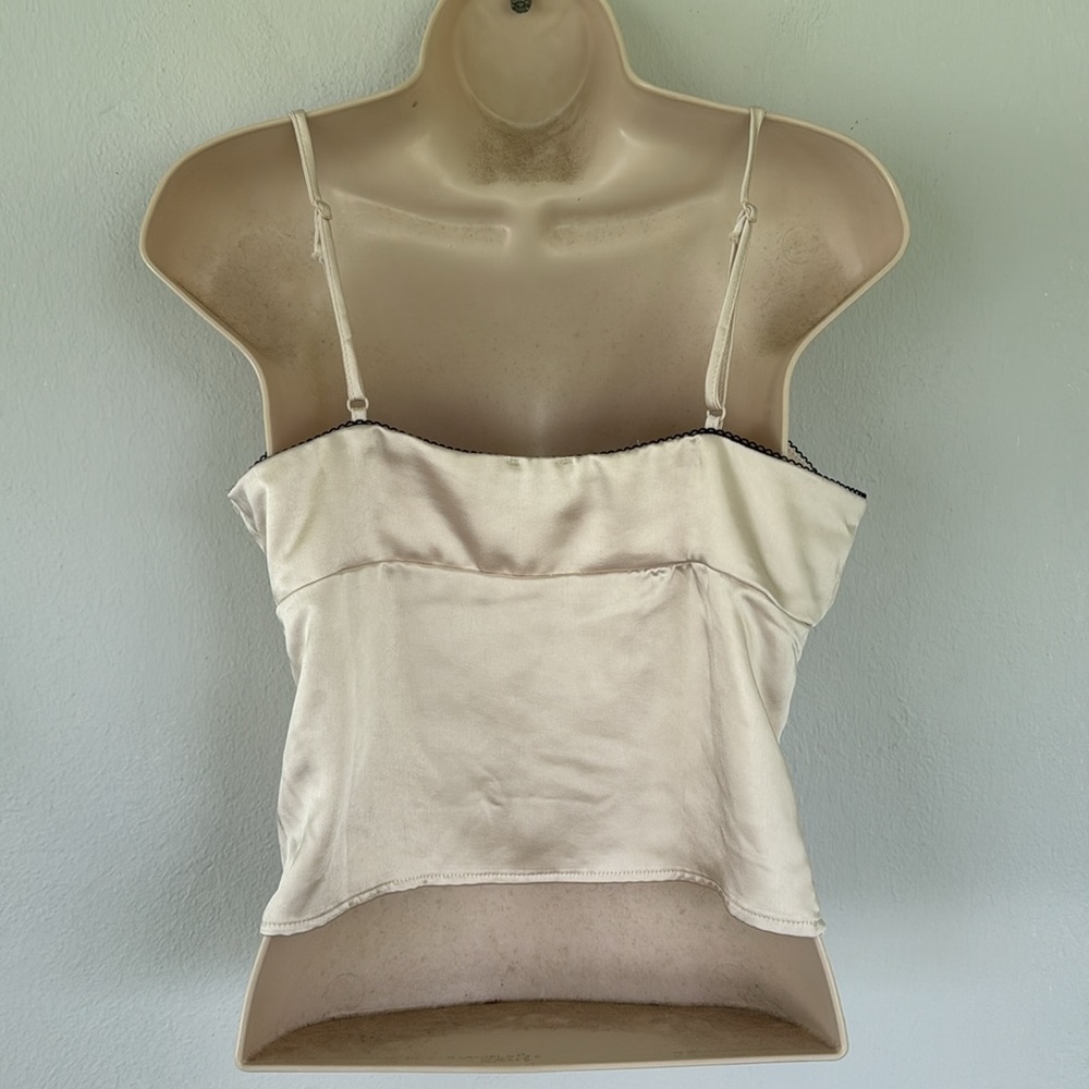 PacSun Beverly and Beck cream nude satin lace trim camisole top size medium - Picture 10 of 13